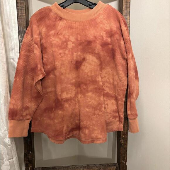Sonoma Rust Colored Waffle Knit Long Sleeved Top - Picture 1 of 3